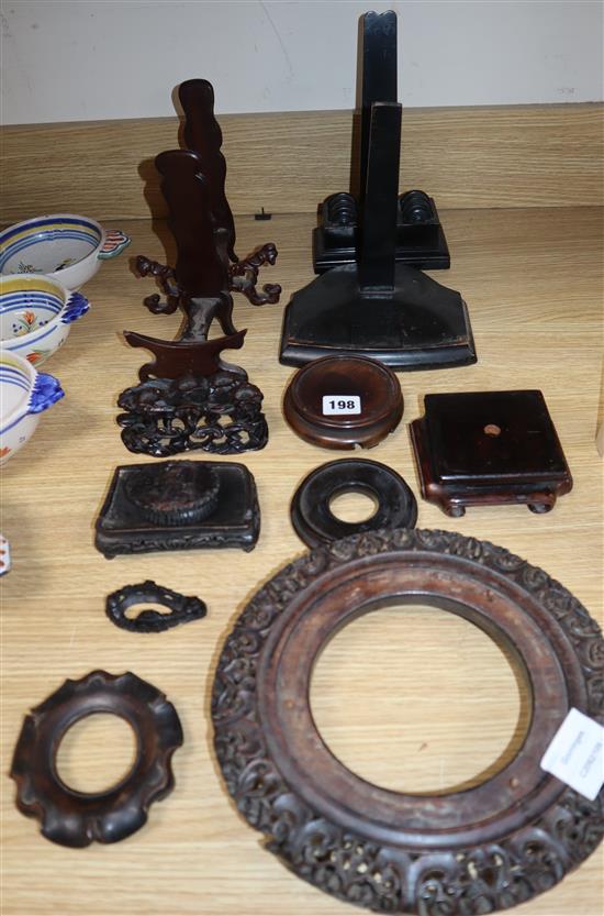 Various Chinese wood stands